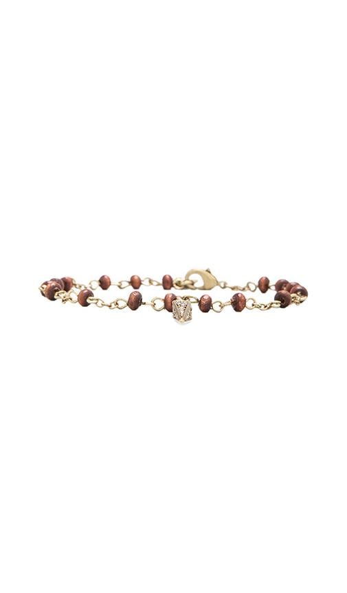 House of Harlow Wooden Kharma Bead Bracelet
