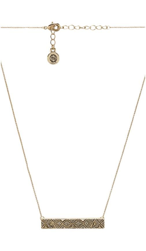 House of Harlow Engraved Kilim Bar Necklace