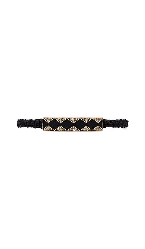 House of Harlow Leather Diamondhead Macrame Bracelet