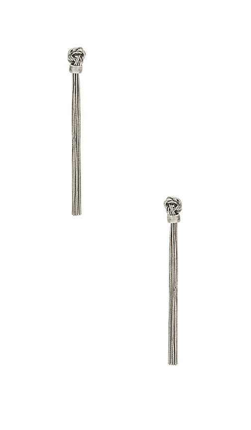 House of Harlow 1960 Ulli Fringe Earrings in Silver | REVOLVE