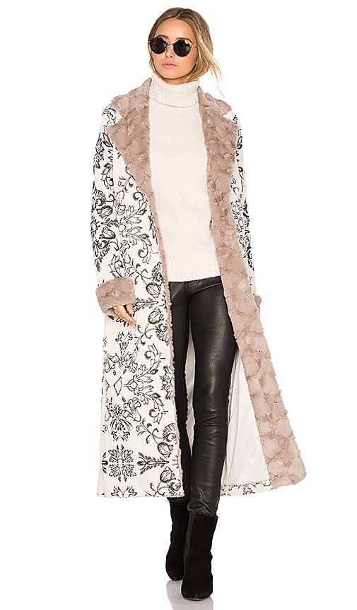 x REVOLVE Margeaux Coat with Faux Fur