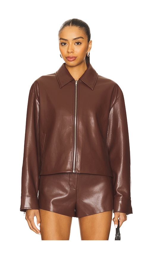 House Of Harlow 1960 X Revolve Rapha Faux Leather Jacket In Brown