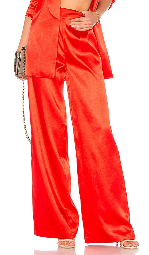 PANTALON JAMBES LARGES EN SATIN CHARLIE