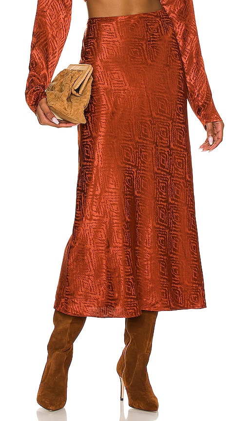 House of Harlow 1960 x REVOLVE Magda Skirt in Rusty Brown