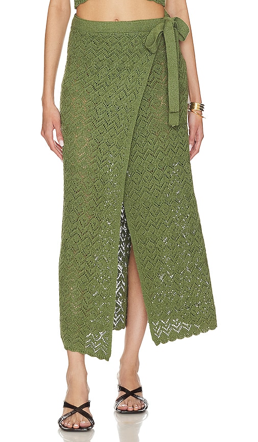 House Of Harlow 1960 X Revolve Rina Maxi Wrap Skirt In Green