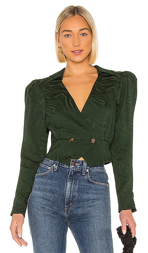 House of Harlow 1960 x REVOLVE Gloria Blouse in Emerald | REVOLVE