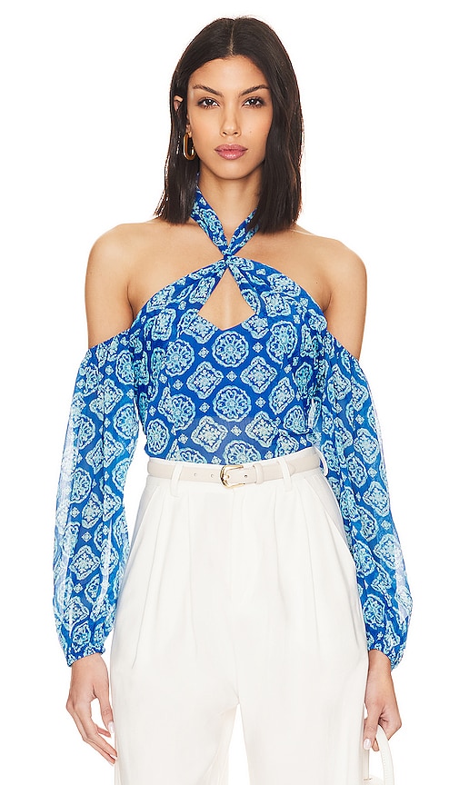 House Of Harlow 1960 X Revolve Arnella Blouse In Blue