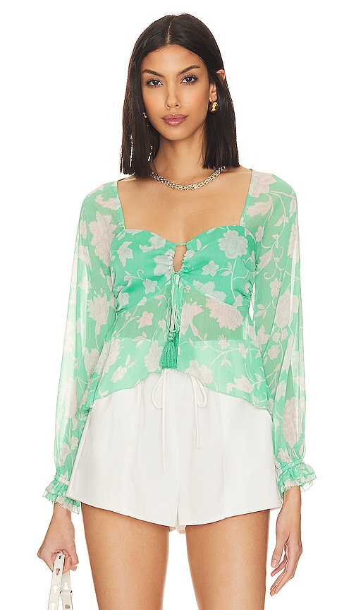House Of Harlow 1960 X Revolve Tanya Blouse In Green