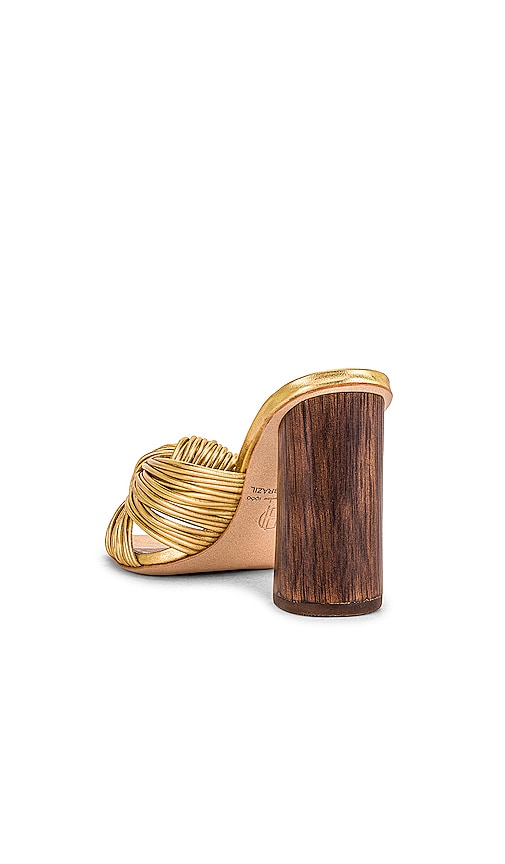  House Of Harlow 1960 X Revolve Multi Strap Knotted Sandal In Metallic Gold. Size 6. Also In 6.5, 7, 8. 