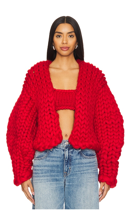 Hope Macaulay Colossal Knit Jacket In Red