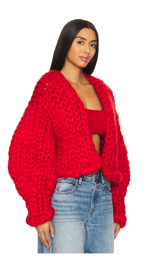 Shop Hope Macaulay Colossal Knit Jacket In Red