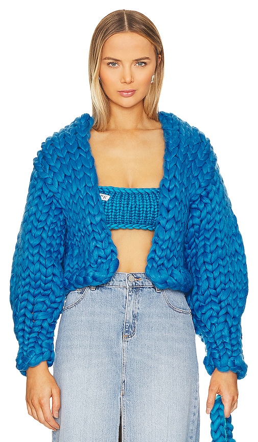 Block Colossal Knit Jacket in Blue