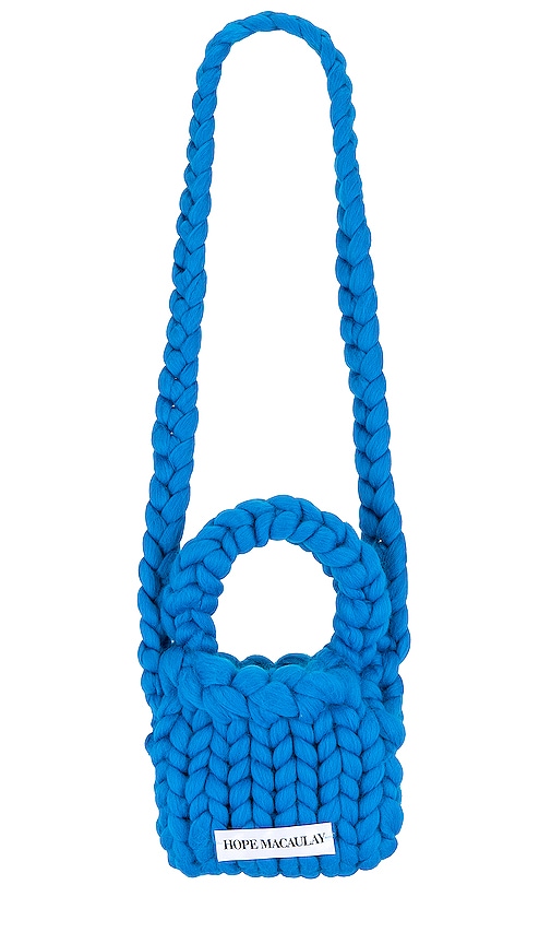Hope Macaulay Colossal Knit Crossbody Bag In Blue