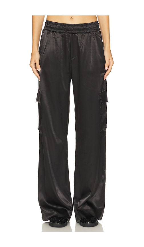Satin Cargo Pant in Black. - size XS (also in L, M, S)