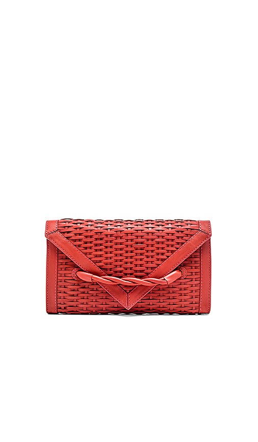 Hoss Intropia Basket weave Clutch in Blush | REVOLVE