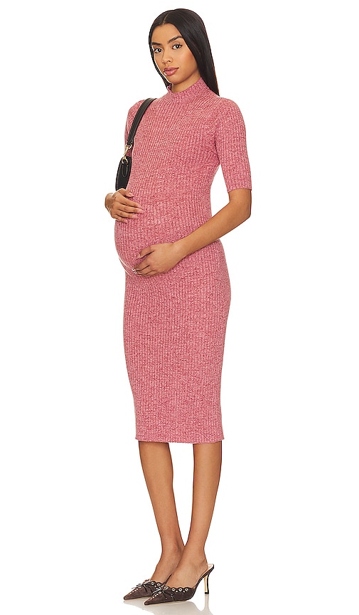 HATCH The Penelope Rib Knit Dress in Rose Melange | REVOLVE