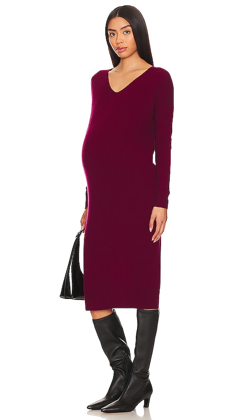 HATCH The Mackenzie Maternity Sweater Dress in Rhubarb