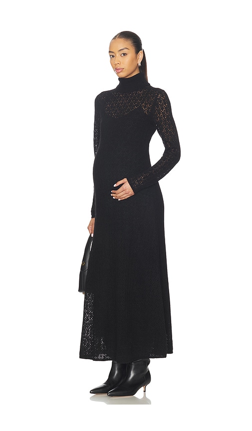 Hatch The Luella Knit Pointelle Dress In Black