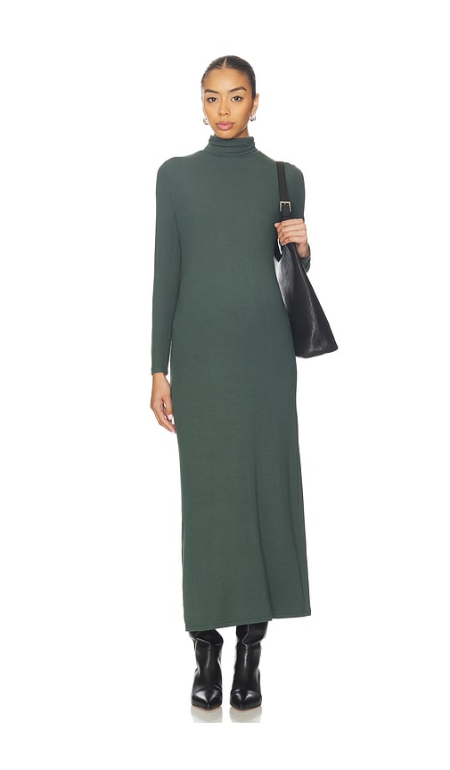  Hatch The Softest Rib Turtleneck Dress In Dark Green. Size 3. Also In 4. 