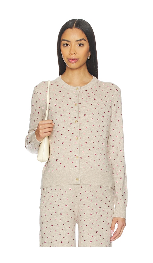 Hatch The Nora Floral Knit Cardigan In Brown