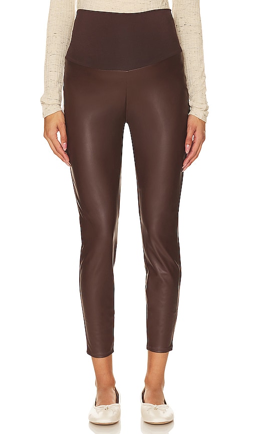 Shop Hatch The Faux Leather Legging In Chocolate