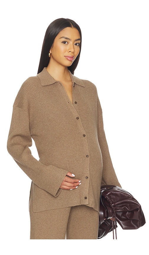 Hatch The Beatrice Ribbed Knit Button Down Polo