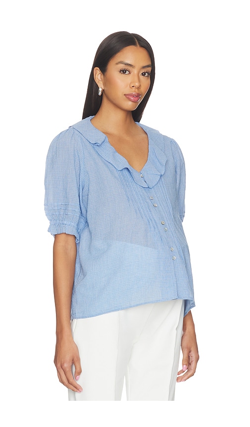  Hatch Blusa De Lactancia The Plaid Lou Lou Nursing Blouse En Color Bebe Azul Talla L  (también En S, Xs). 