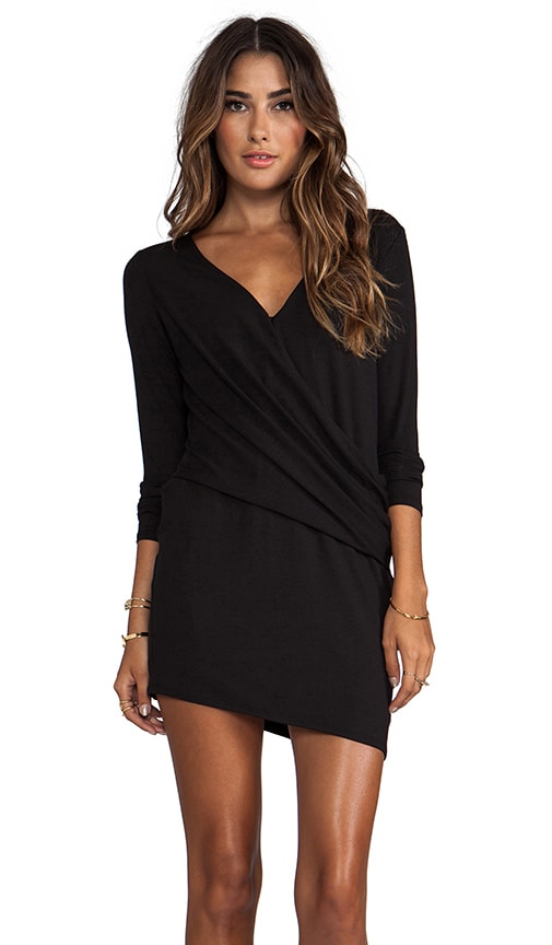 Long Sleeve V Tuck Dress