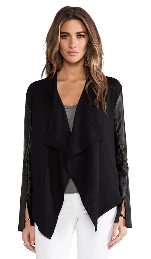 Leather Sleeve Cardi