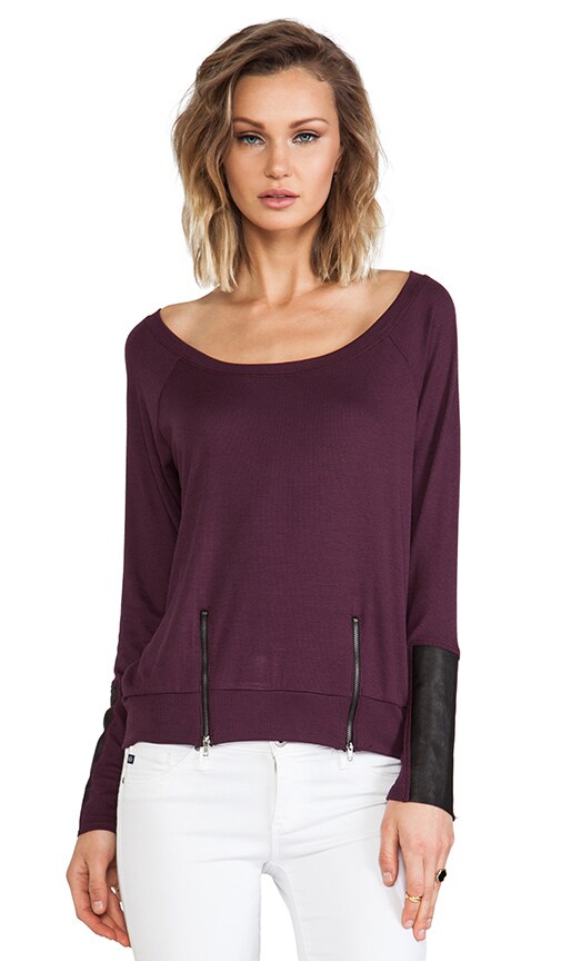 Leather Cuff Zip Top