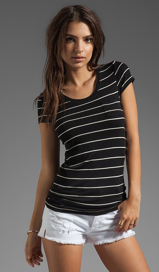 Rib Stripe Scoopneck Tee