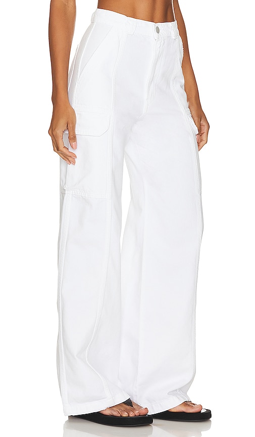 Shop Hudson High Rise Wide Leg Cargo In White