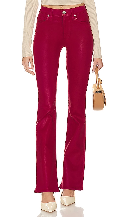 Shop Hudson Barbara High Rise Bootcut In Coated Beet Red