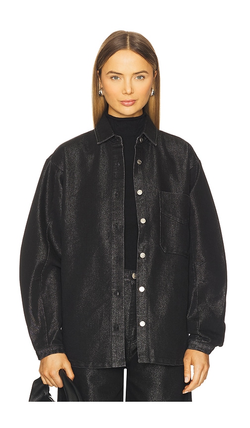 Hudson Barrel Shacket In Black