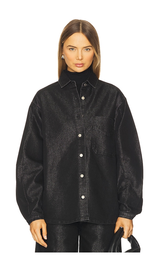 Hudson Barrel Shacket In Black