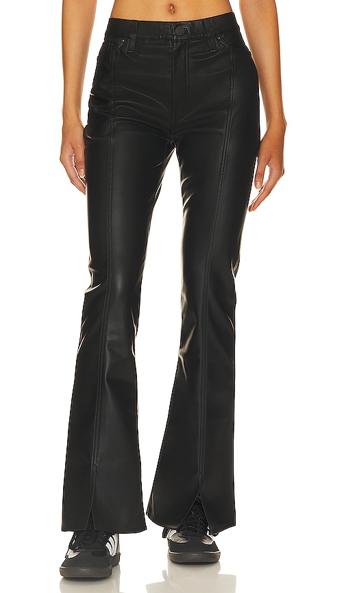 Shop Hudson Barbara Faux Leather High Rise Flare In Black