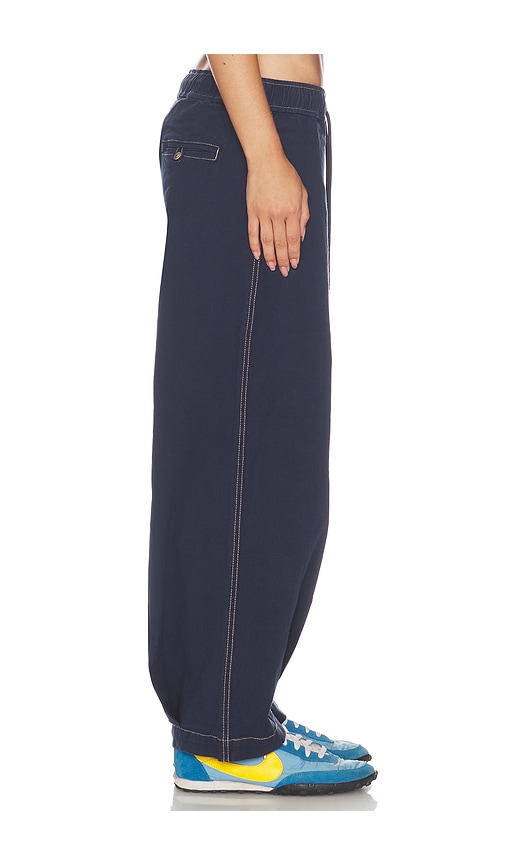 Hudson Drawstring Barrel Pant In Blue