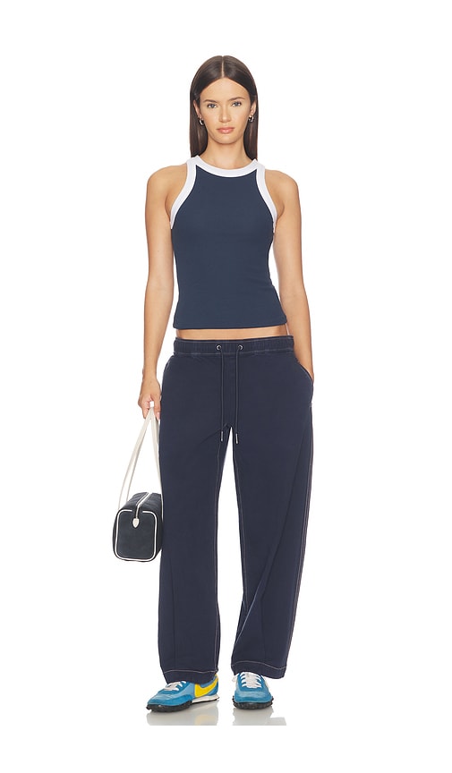 Hudson Drawstring Barrel Pant In Blue