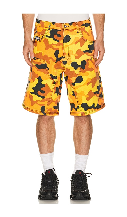 Huf Kinda Loose Double Knee Camo Short In Yellow