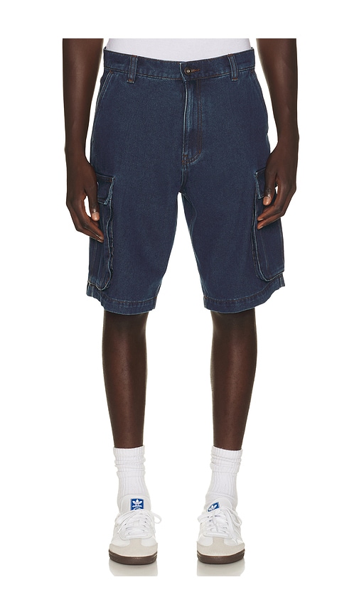 HUF Oval Denim Cargo Short in Blue. - size 30 (also in 32, 34, 36)