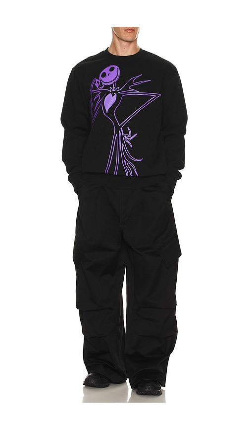  Huf X The Nightmare Before Christmas Jack Skellington Crew Sweatshirt In Black. Taglia S. Also In M, L. 