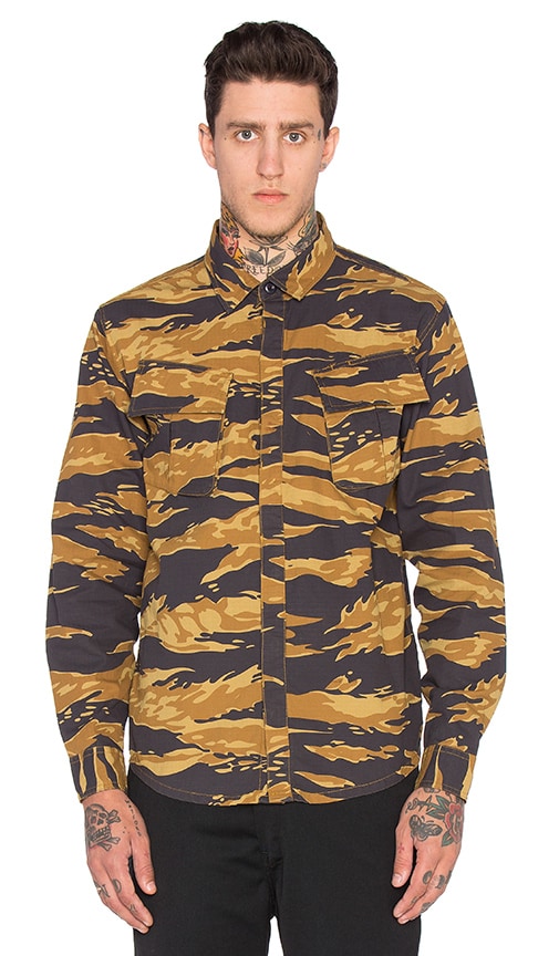 Huf BDU Military Button Down in Golden 