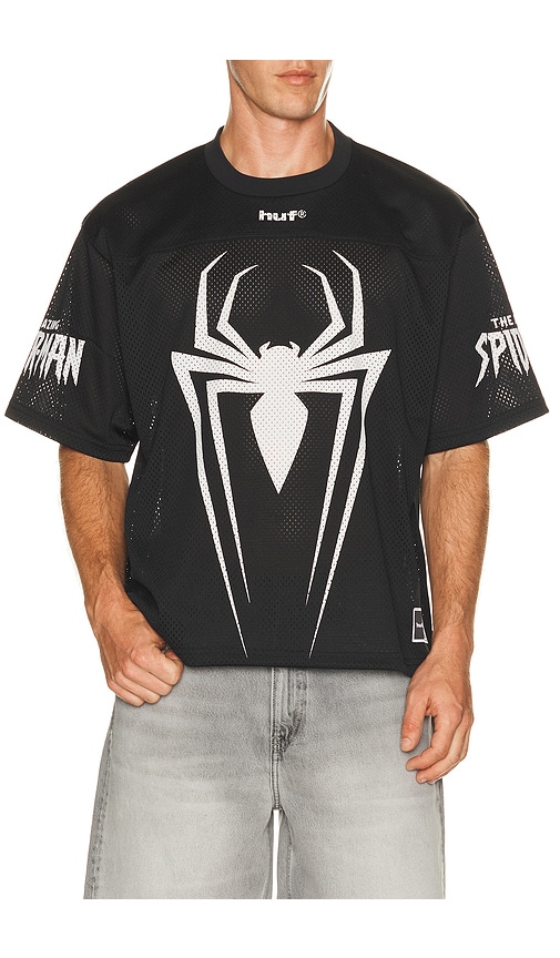 HUF x Spider-Man Football Jersey in Black | REVOLVE