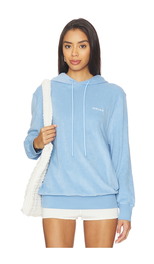 Hunza G Towelling Embroidered Hoodie