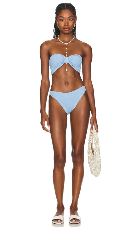 Hunza G Jean Bikini Set in Cornflower REVOLVE