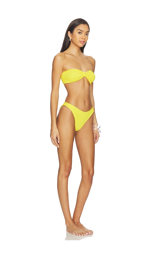 Hunza G Jean Seersucker Bandeau Bikini In Yellow