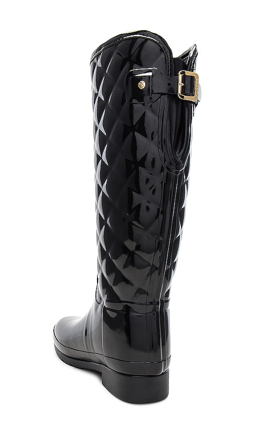 hunter tall refined quilted gloss rain boots