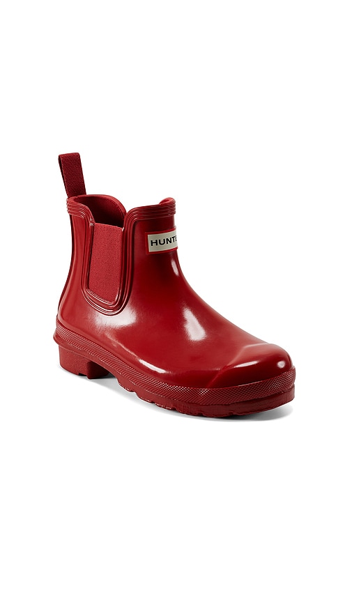 Hunter Original Chelsea Gloss Boot In Military Red