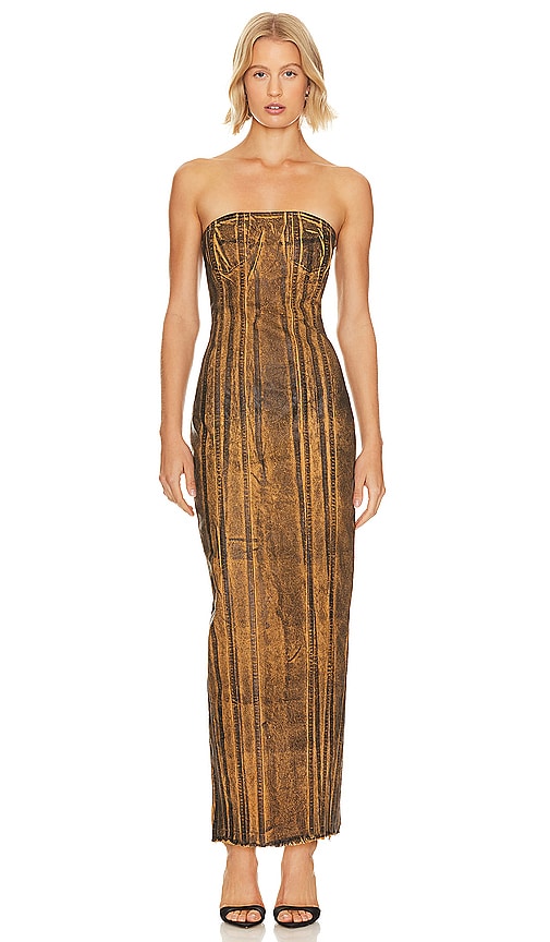 Shop H:ours Dahlila Maxi Dress In Coated Vintage Brown
