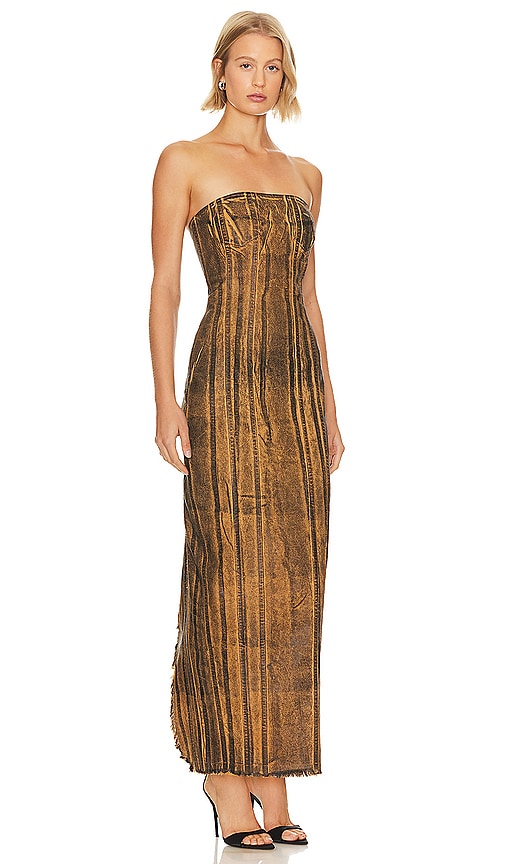 Shop H:ours Dahlila Maxi Dress In Coated Vintage Brown